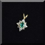 J18. Gold, emerald and diamond pendant. 